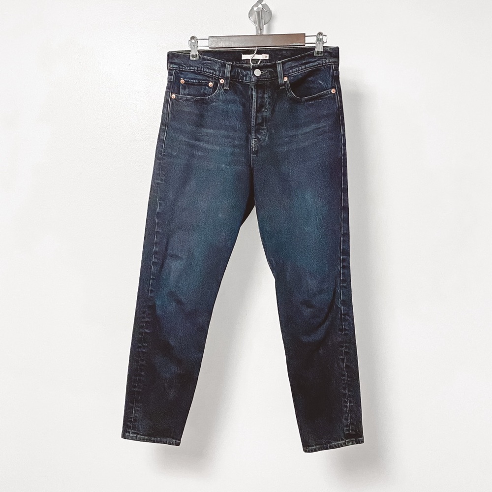 Levi's Wedgie High-Rise Skinny Fit Jeans Cotton Dark Wash Button Fly‎ Size 29 - Picture 2 of 11